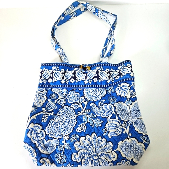 Vera Bradley Blue Lagoon Villager Toggle Close Tote Bag - Picture 1 of 6
